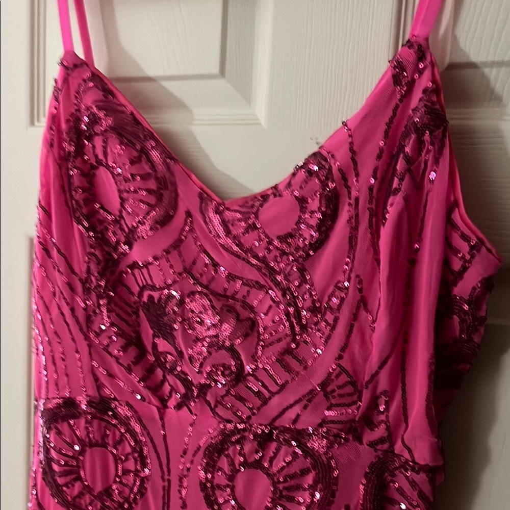 Pink Sequin Embellished Dress